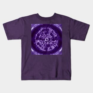 Purple Tie Dye Batik Boho Kids T-Shirt